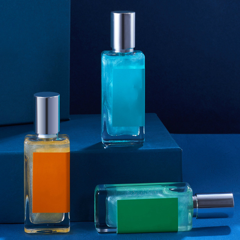 New Design Flat Square 50ml Perfume Glass Bottle Glass Spray Perfume Bottle