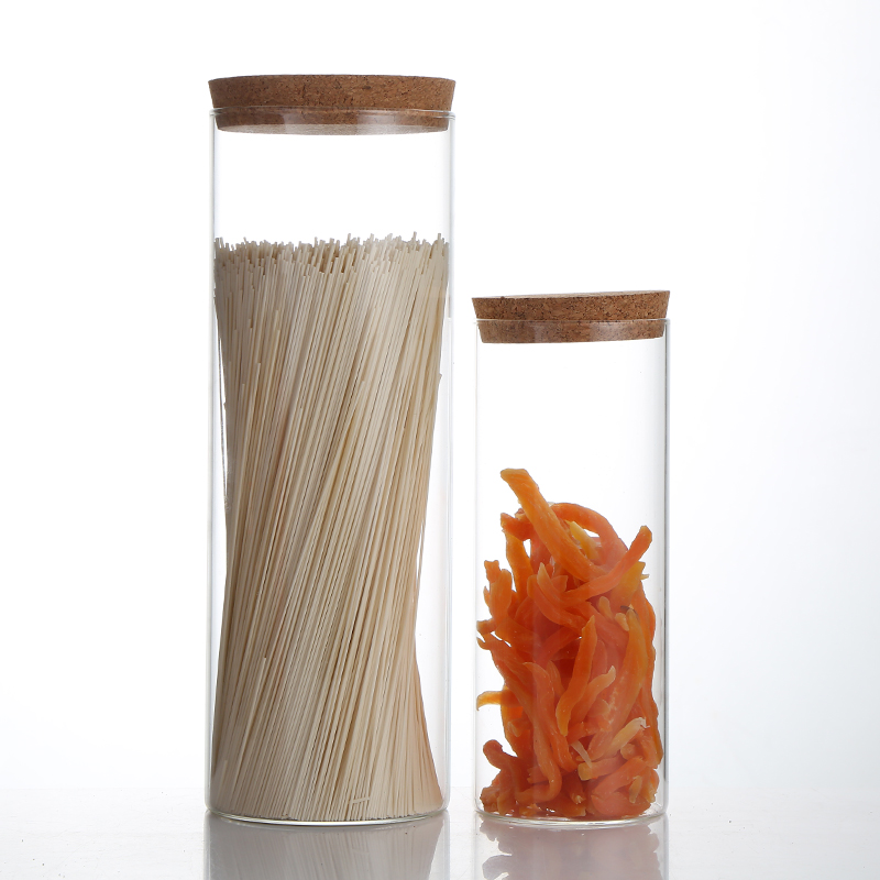 New Design Glass Storage Jar Airtight 900Ml Transparent Food Grade Storage Glaa Jar