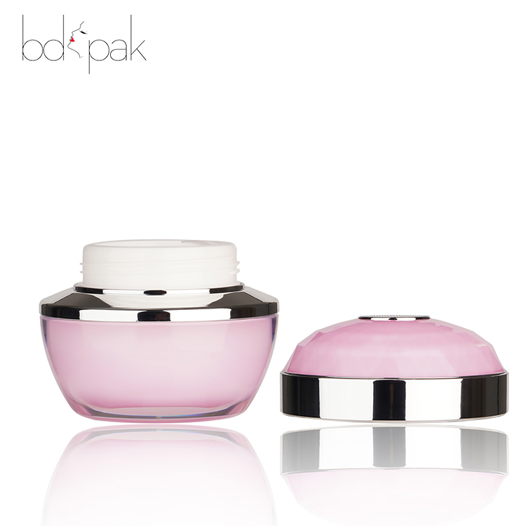 New Design High Quality Hot Sale 50g Pink Glass Cream Jars