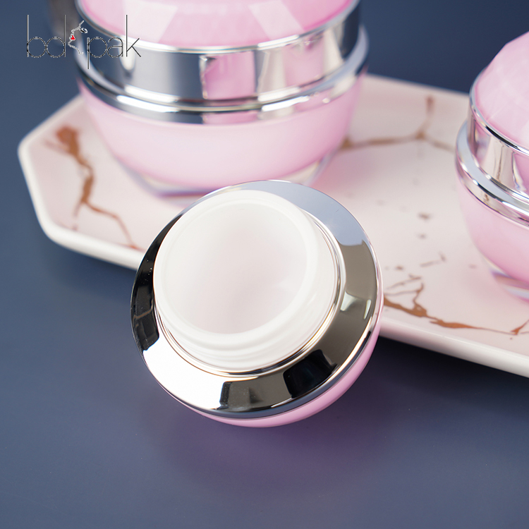 New Design High Quality Hot Sale 50g Pink Glass Cream Jars