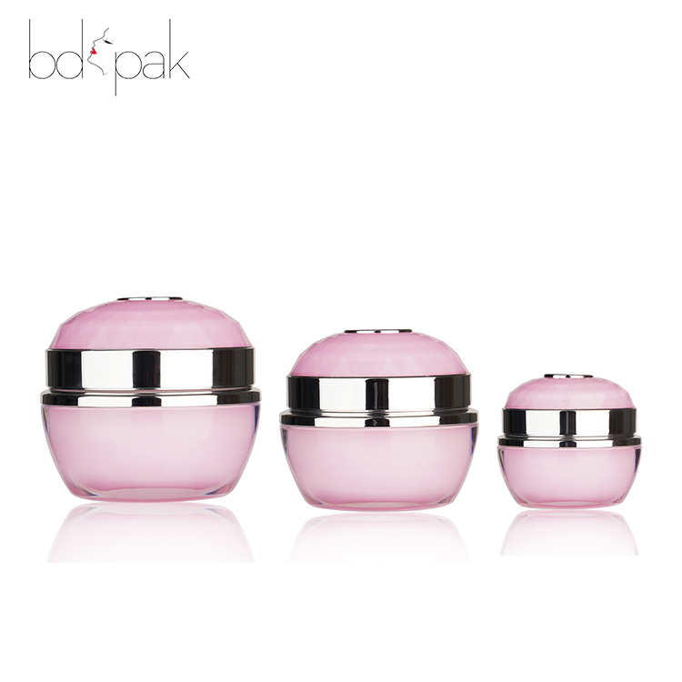 New Design High Quality Hot Sale 50g Pink Glass Cream Jars