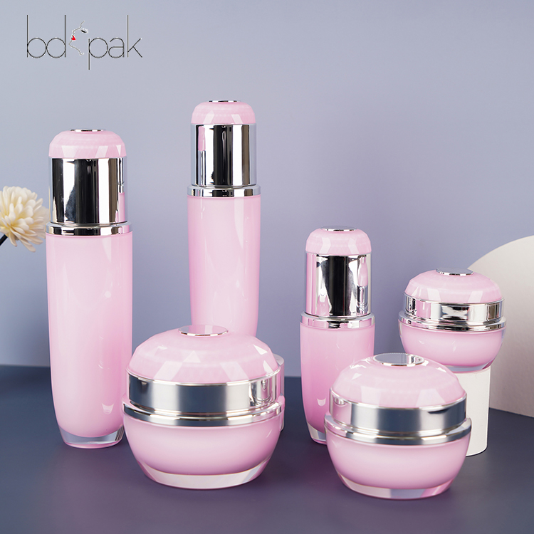 New Design High Quality Hot Sale 50g Pink Glass Cream Jars