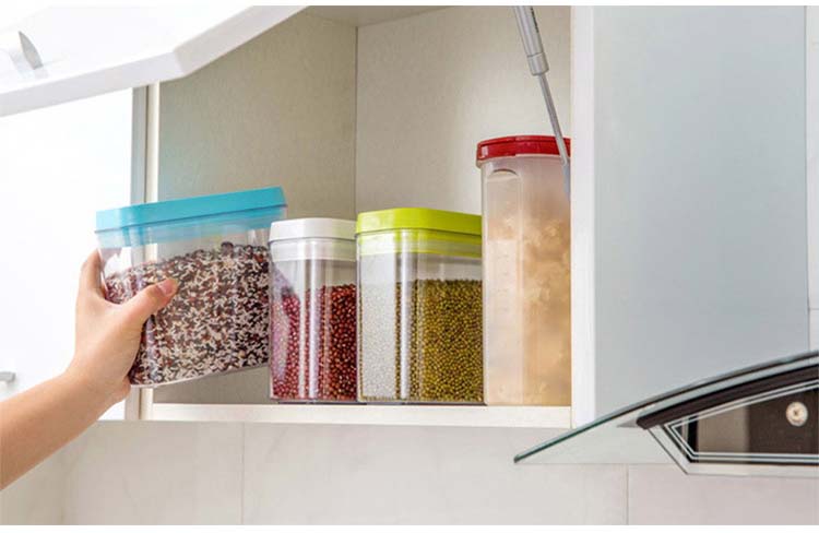 New Design Hot Sale Rectangular Clear Large Cereal Dry Food Dispenser Storage Containers With Easy Locking Lids For Grains Nuts