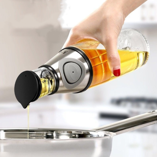 New Design Kitchen Measuring Olive Oil Dispenser Bottle 250ml Glass Oil Pot Olive Oil Bottle