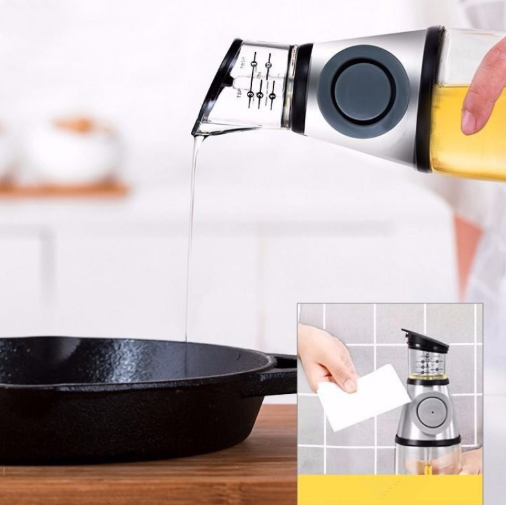 New Design Kitchen Measuring Olive Oil Dispenser Bottle 250ml Glass Oil Pot Olive Oil Bottle