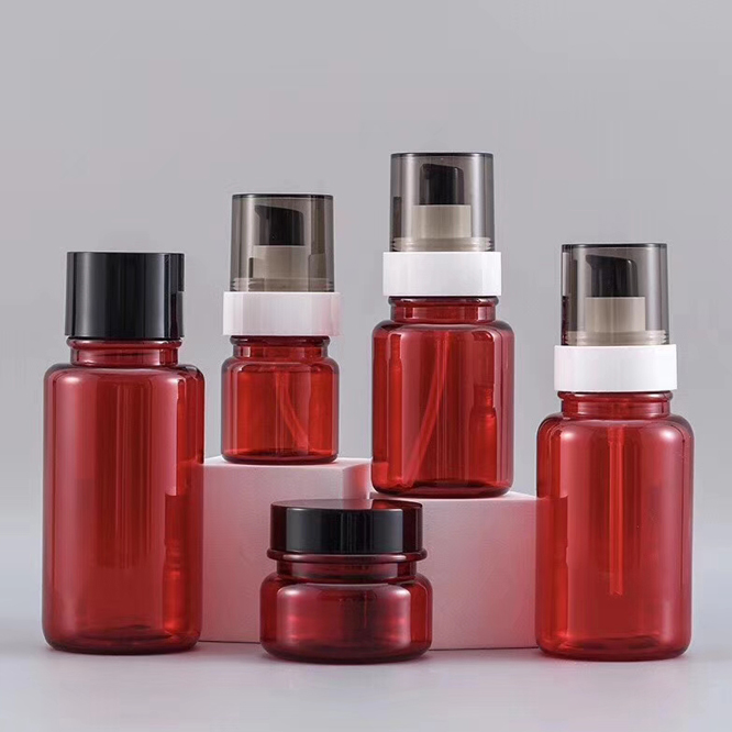 New Design Lotion Bottle Serum Essential Oil Plastic PET Bottles And Jars With Lotion Pump
