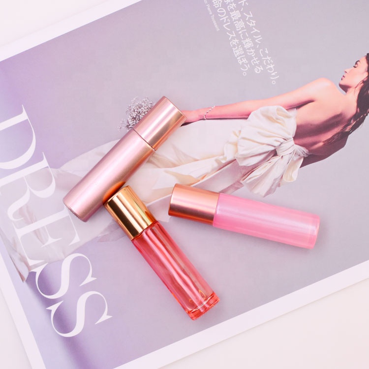 New Design Luxury Cosmetic Packaging Perfume Container 10ml Rose Gold Glass Roll On Bottle