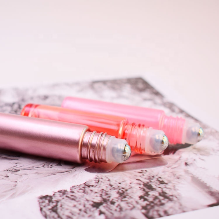 New Design Luxury Cosmetic Packaging Perfume Container 10ml Rose Gold Glass Roll On Bottle