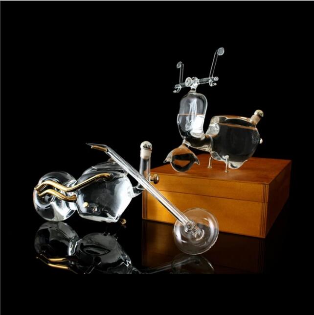 New Design Motorcycle Shaped Empty Mini Glass Wine Bottle for Vodka Whiskey Tequilar Bottle
