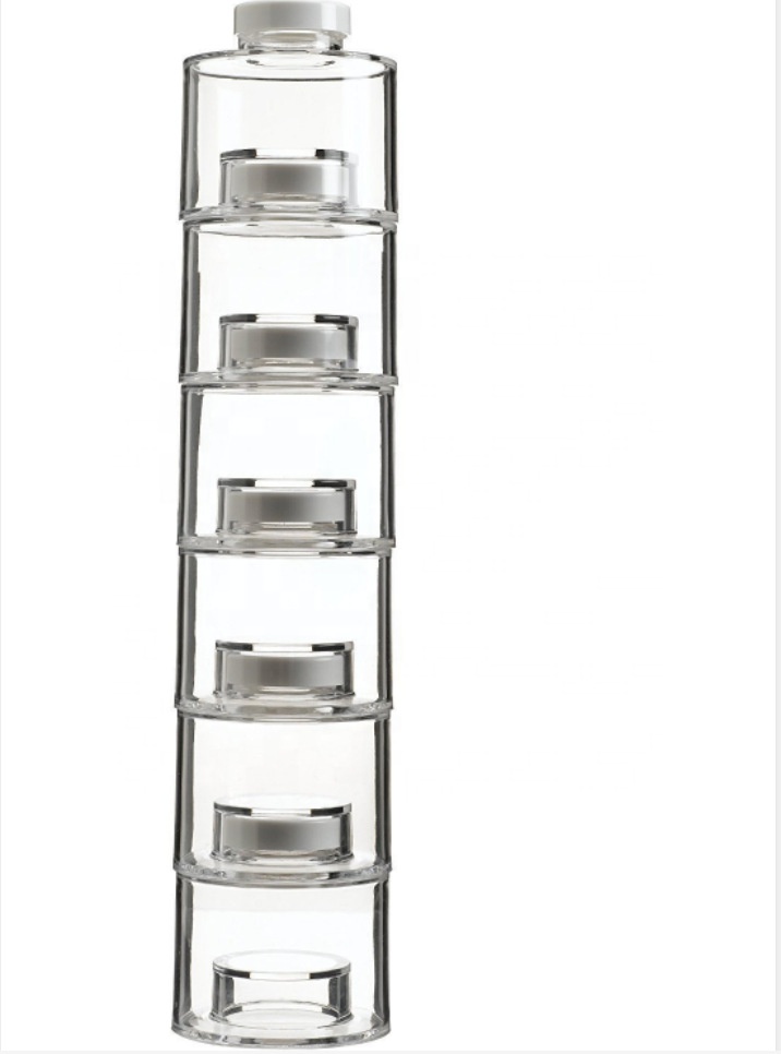 New Design Multifunctional Kitchen Seasoning Stackable Glass Spice Storage Containers Rack Sets