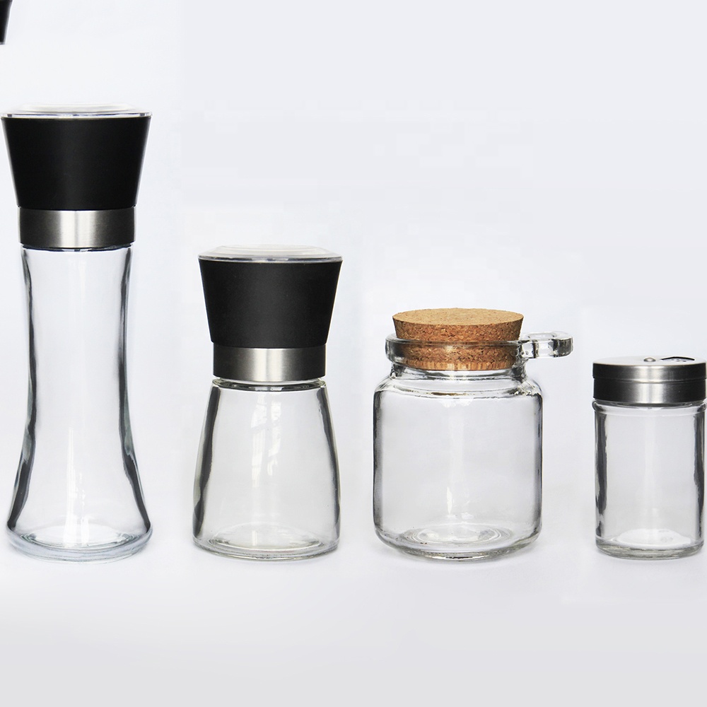 New Design Multifunctional Kitchen Seasoning Stackable Glass Spice Storage Containers Rack Sets