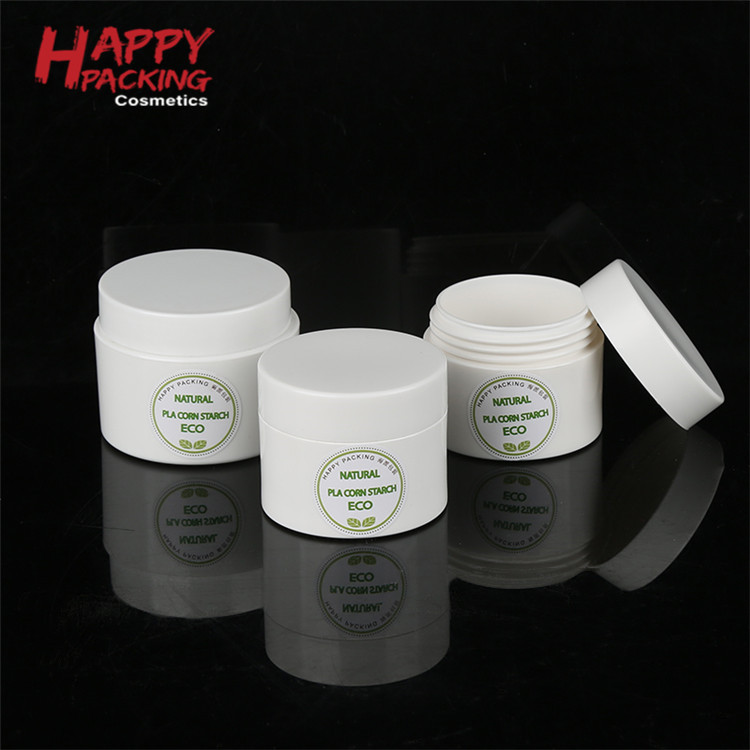 New Design Natural 50g 100g Cream Containers Packaging Biodegradable PLA Plastic Cosmetic Jars