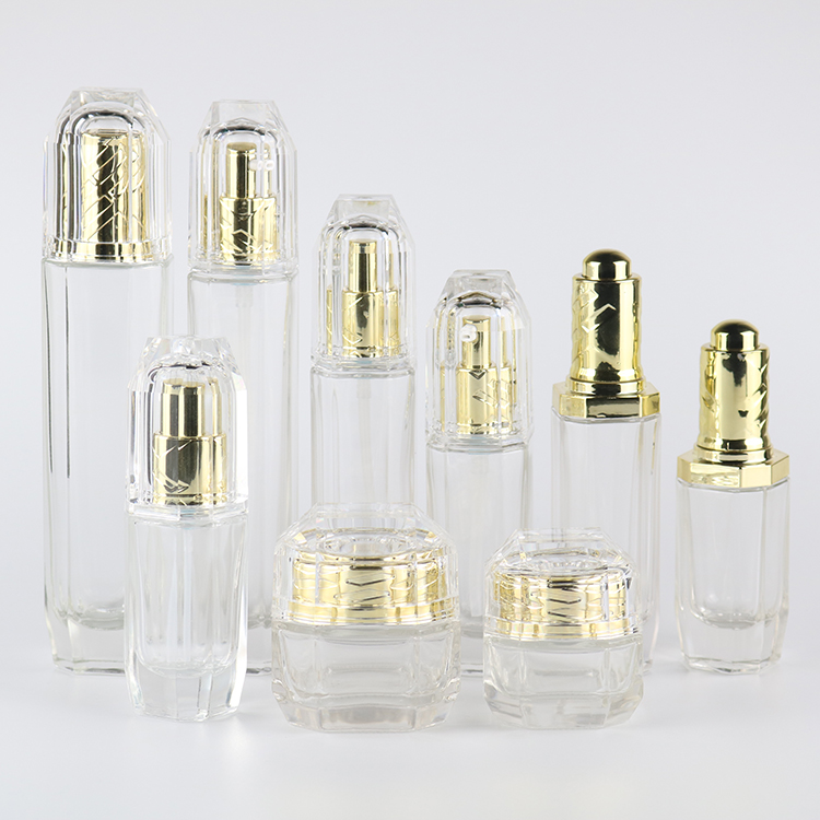 New Design Octagon Glass Bottle 30ml Glass Essential Oil Serum Dropper Bottle