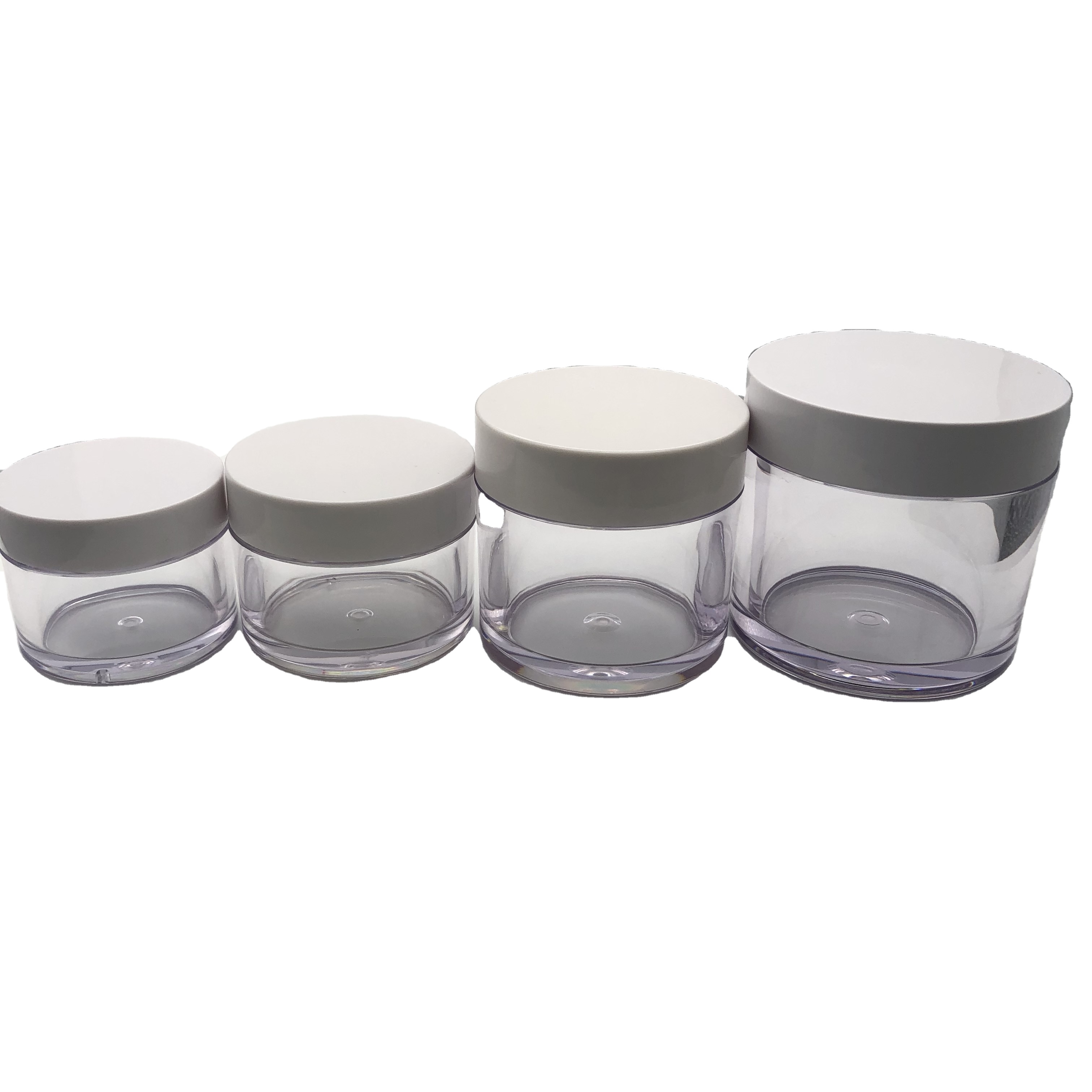 New Design PETG Plastic Transparent Cream jar with inner tape and smooth cap