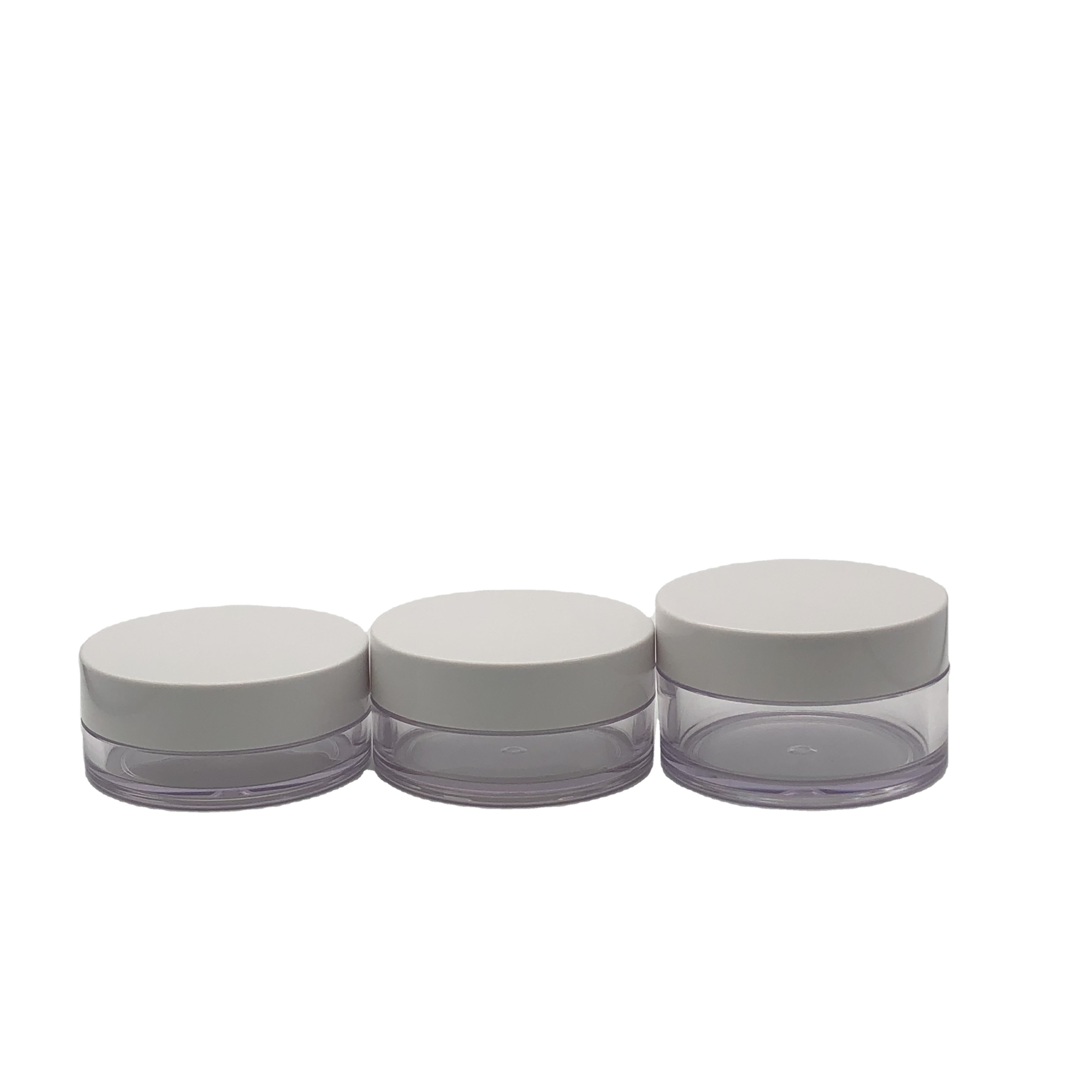 New Design PETG Plastic Transparent Cream jar with inner tape and smooth cap