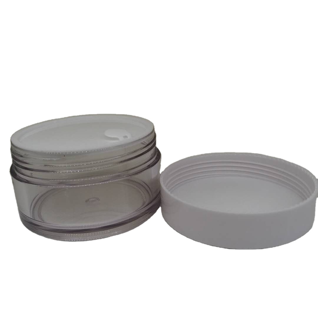 New Design PETG Plastic Transparent Cream jar with inner tape and smooth cap
