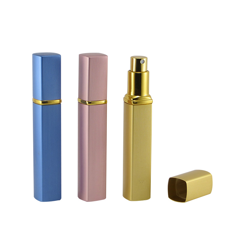 New Design Pocket Fancy 12ml Aluminium Atomizer Spray Square Perfume Bottle