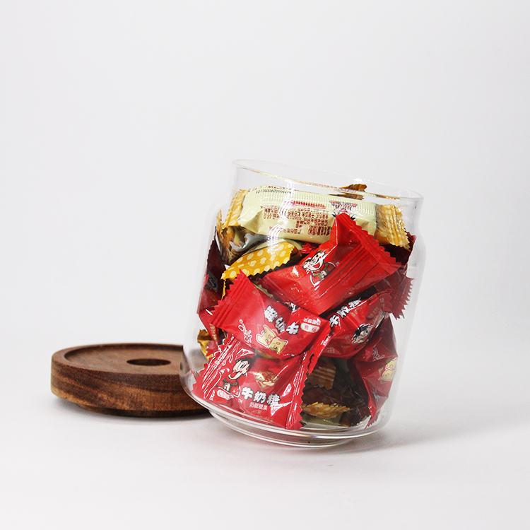 New Design Small Cheap Bamboo Lid Glass Canning Jars