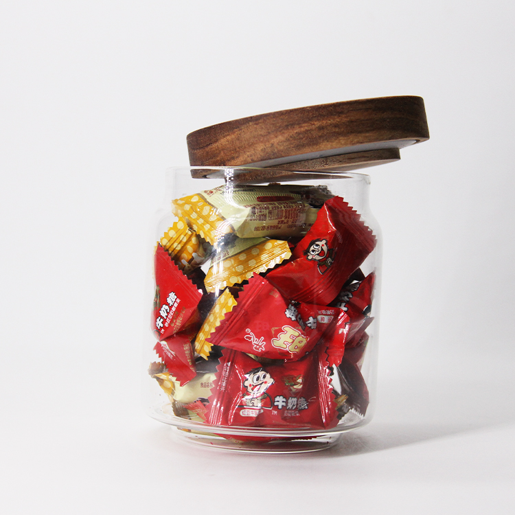 New Design Small Cheap Bamboo Lid Glass Canning Jars