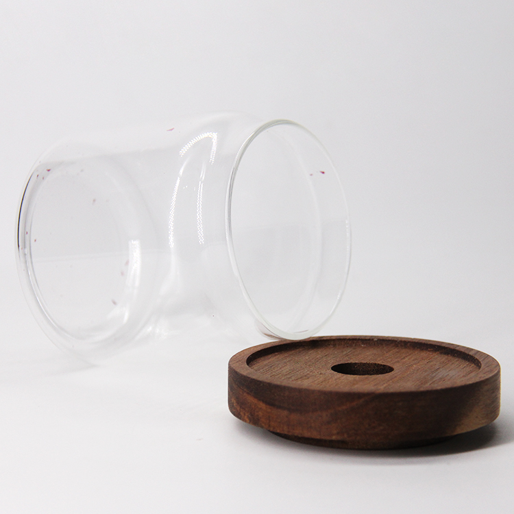 New Design Small Cheap Bamboo Lid Glass Canning Jars