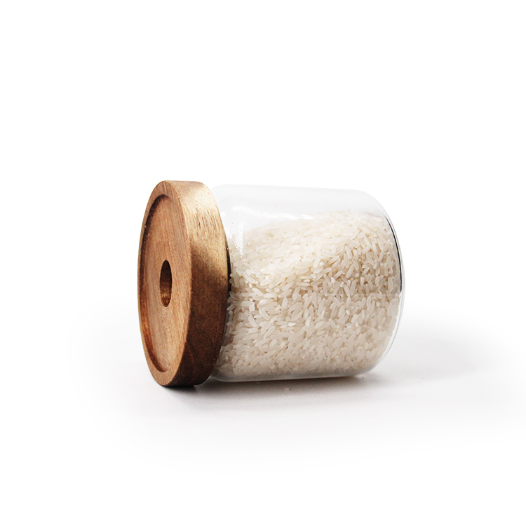 New Design Small Cheap Bamboo Lid Glass Canning Jars