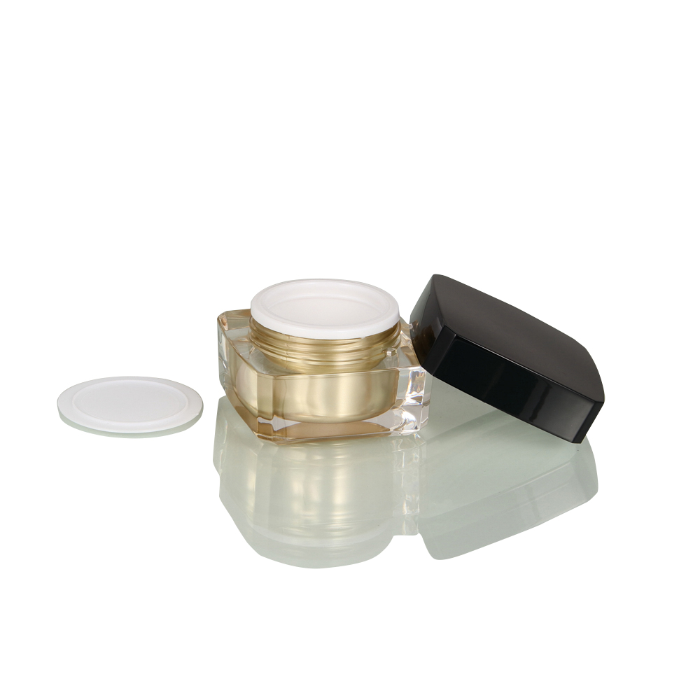 New Design Square Acrylic PS Cosmetic Cream Jar Luxury Cosmetic Plastic Cream Jar