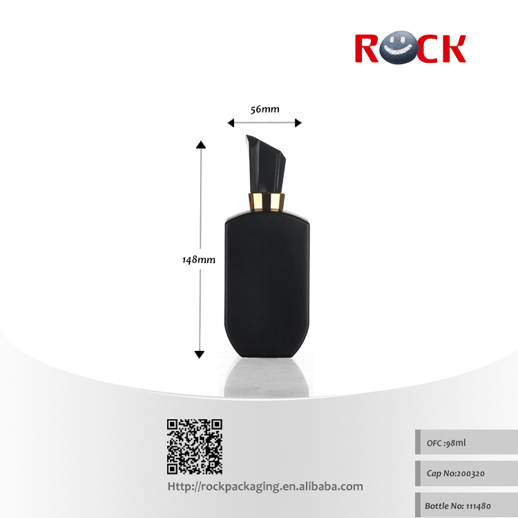 New Design Square Black Atomizer Perfume Bottle 100ml Glass With Sprayer Pump