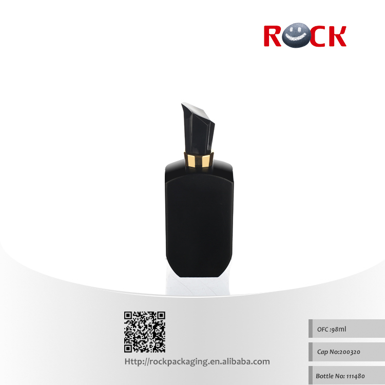 New Design Square Black Atomizer Perfume Bottle 100ml Glass With Sprayer Pump