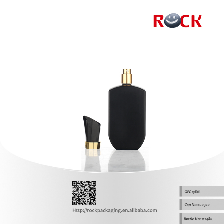 New Design Square Black Atomizer Perfume Bottle 100ml Glass With Sprayer Pump