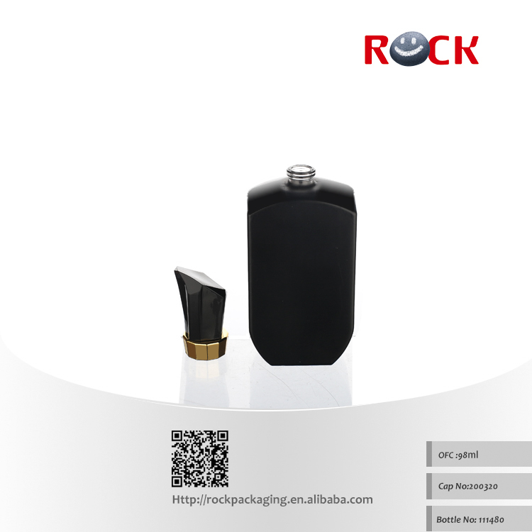 New Design Square Black Atomizer Perfume Bottle 100ml Glass With Sprayer Pump