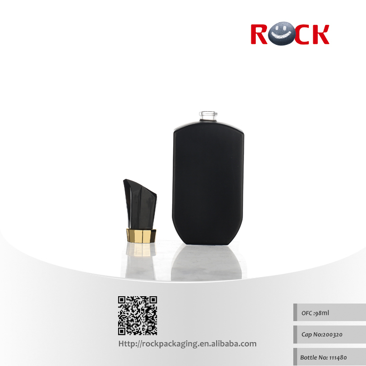 New Design Square Black Atomizer Perfume Bottle 100ml Glass With Sprayer Pump