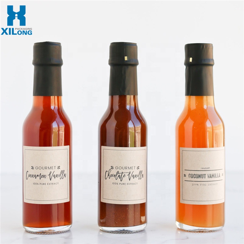 New Design Super Flint 50ml 150ml 180ml 250ml hot sauce Bulk chili sauce glass bottle with plastic lid
