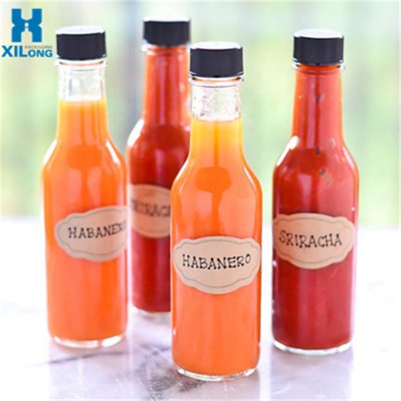 New Design Super Flint 50ml 150ml 180ml 250ml hot sauce Bulk chili sauce glass bottle with plastic lid