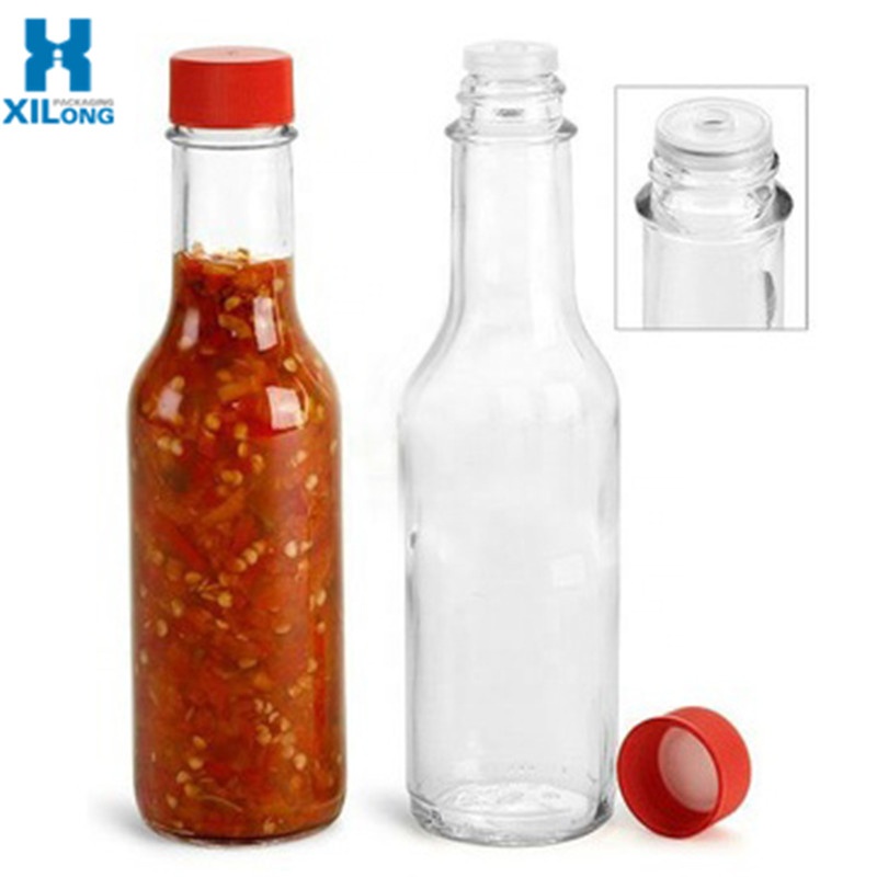 New Design Super Flint 50ml 150ml 180ml 250ml hot sauce Bulk chili sauce glass bottle with plastic lid