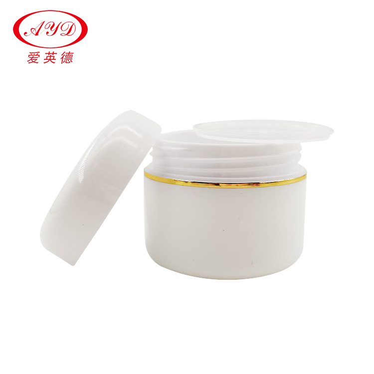 New Design White Cosmetic Jar With Golden String Series 0.5oz 1oz 3oz 6oz Moisturizer Container Double Fold Layers