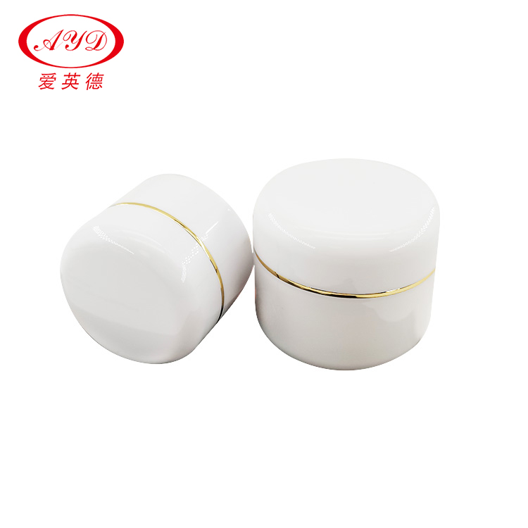 New Design White Cosmetic Jar With Golden String Series 0.5oz 1oz 3oz 6oz Moisturizer Container Double Fold Layers