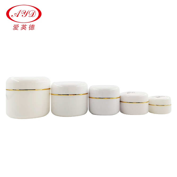 New Design White Cosmetic Jar With Golden String Series 0.5oz 1oz 3oz 6oz Moisturizer Container Double Fold Layers