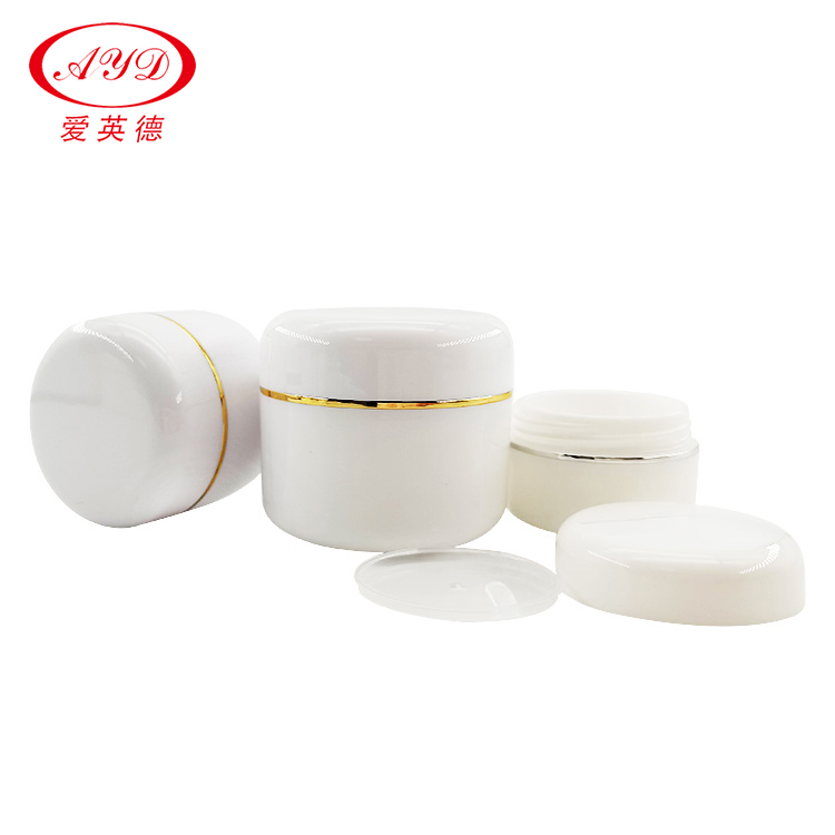 New Design White Cosmetic Jar With Golden String Series 0.5oz 1oz 3oz 6oz Moisturizer Container Double Fold Layers