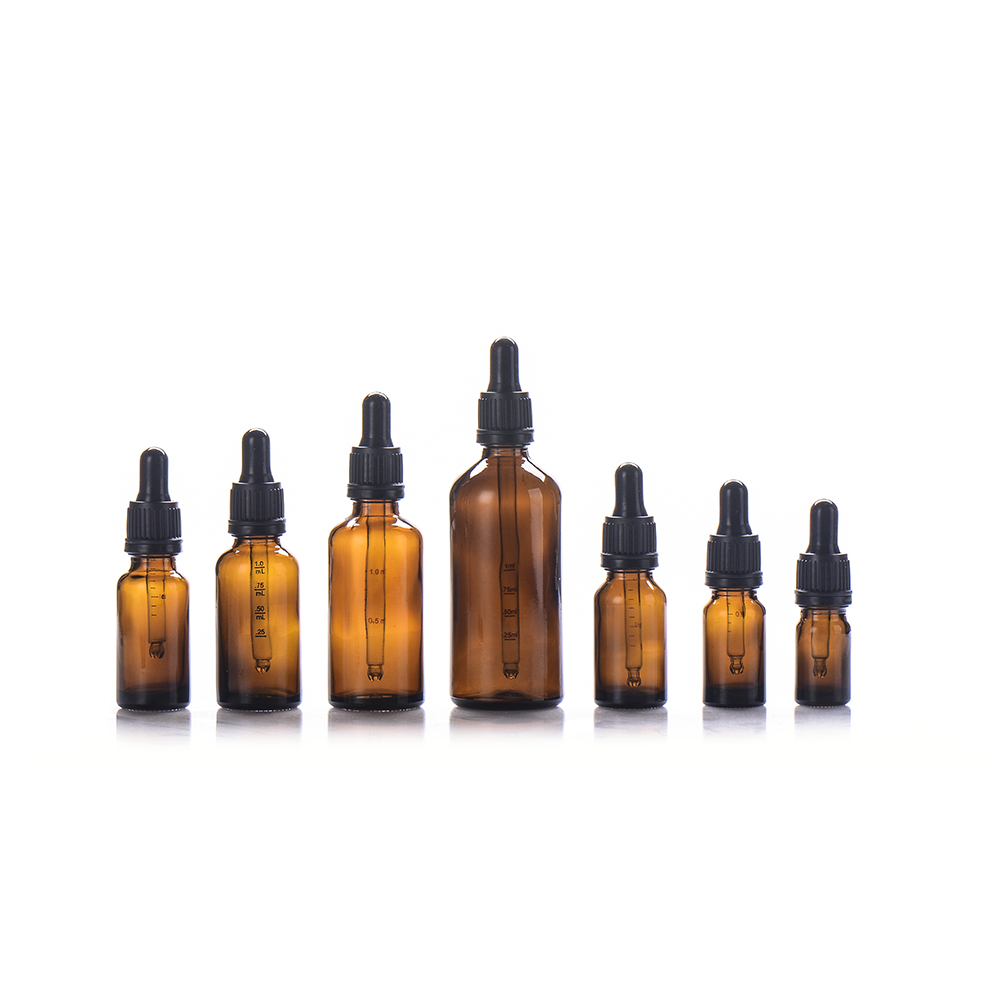 New Design Wholesale 5ml 10ml 15ml 20ml 30ml 50ml 100ml Amber Glass Dropper Bottle For Oil With Liquid Medicine