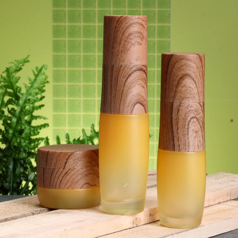 New Design glass Round Empty Cosmetic Pump Bottle
