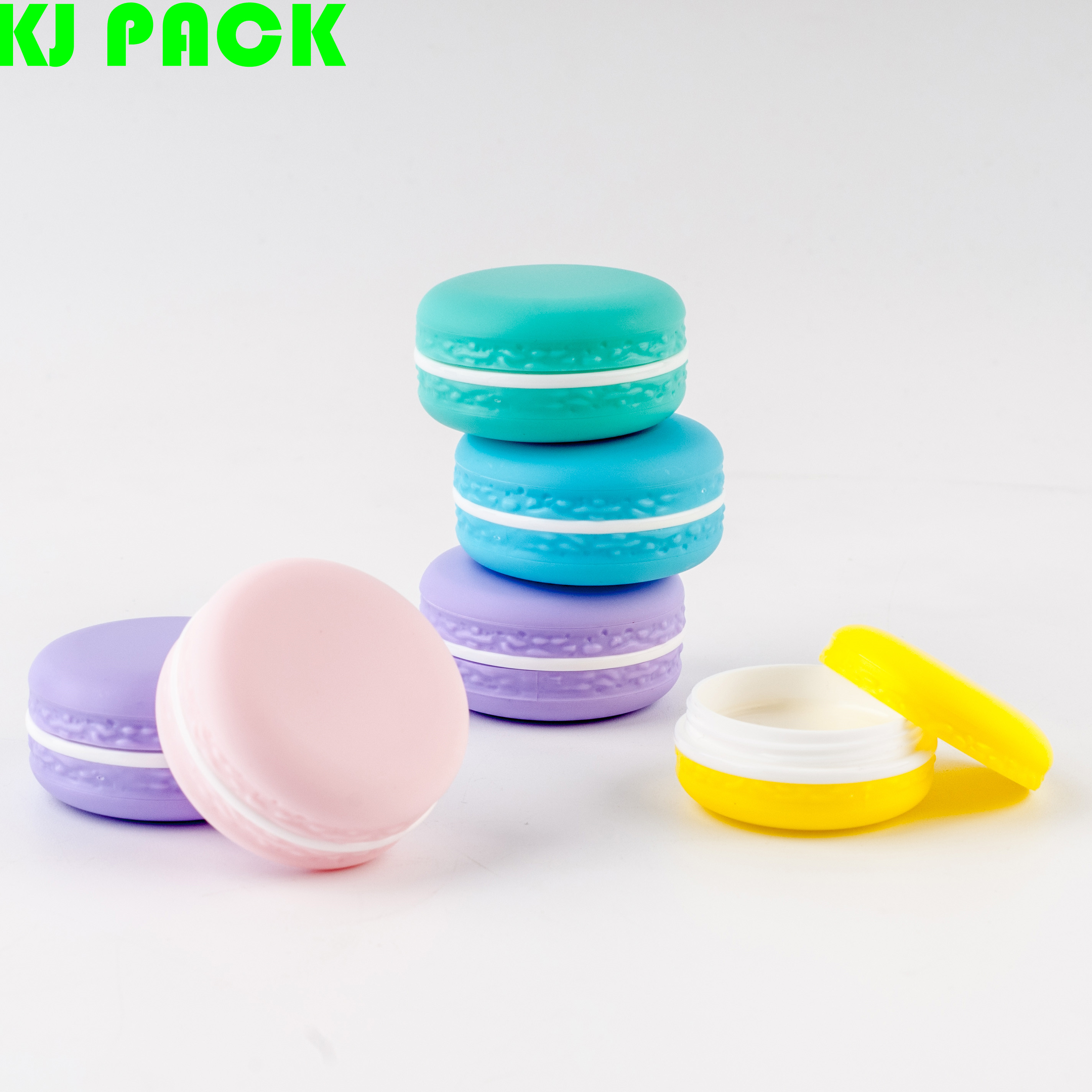 New Empty 10g Plastic Macaron Shape Pot Jars Cosmetic Containers,Macarons Shaped Lip Balm Jar
