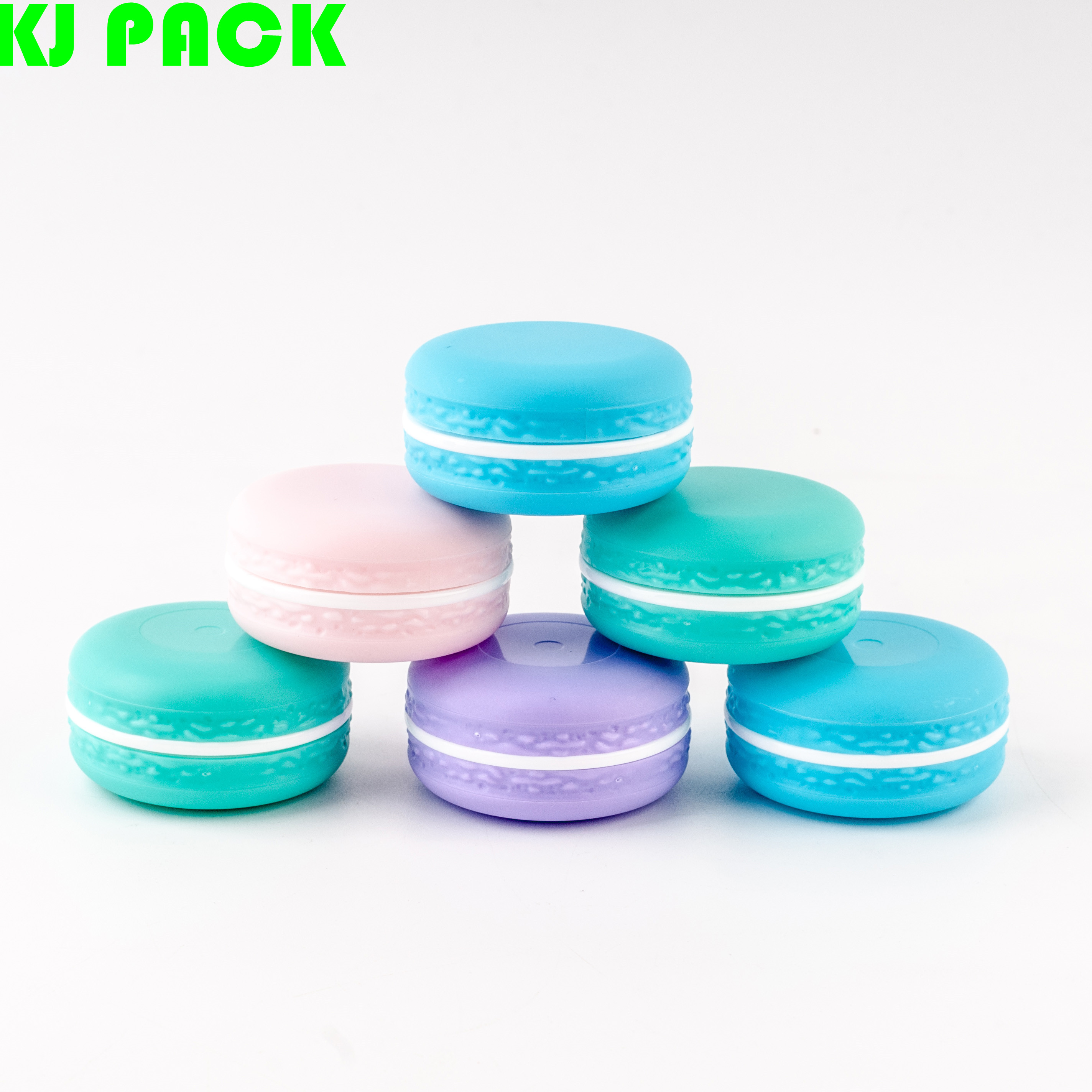 New Empty 10g Plastic Macaron Shape Pot Jars Cosmetic Containers,Macarons Shaped Lip Balm Jar