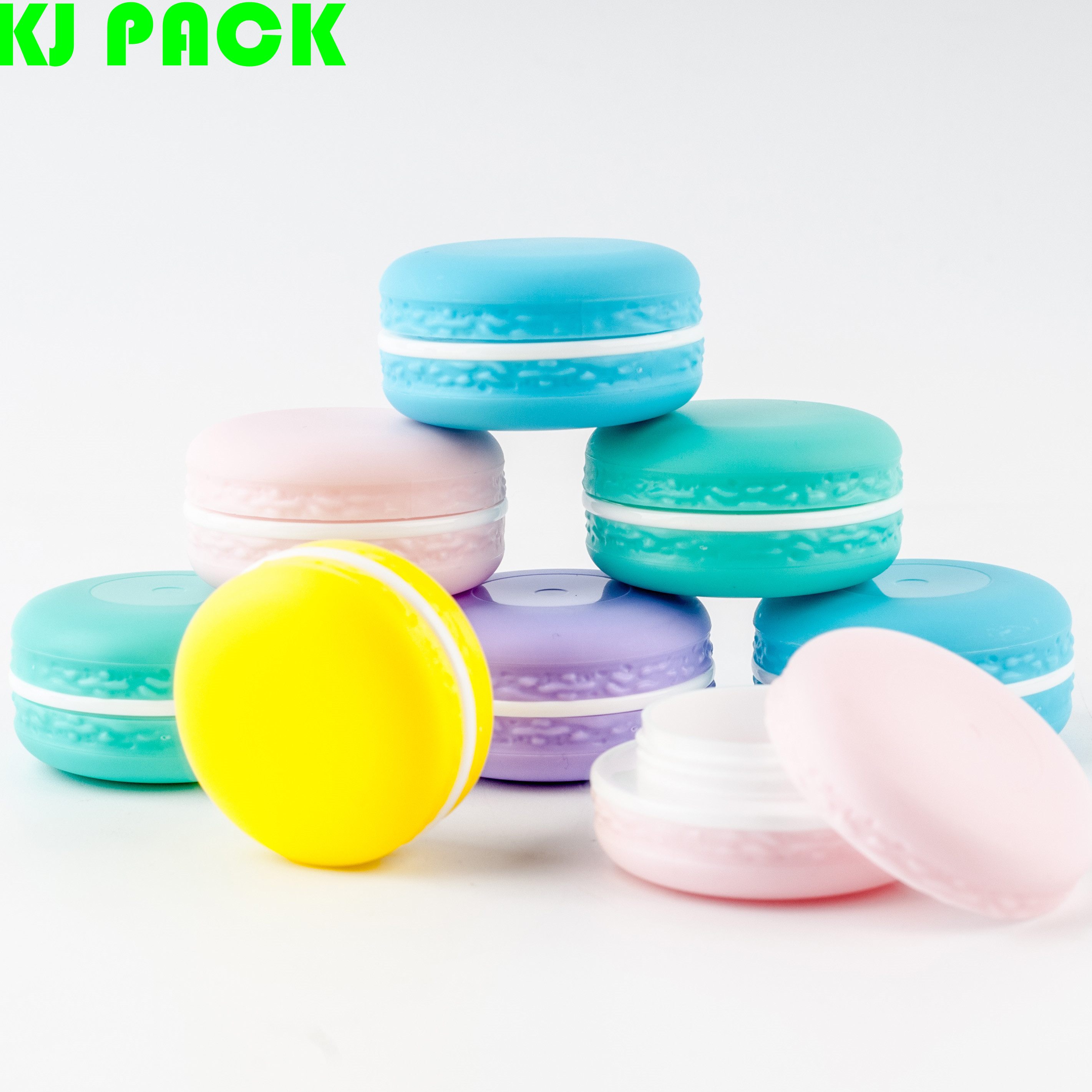 New Empty 10g Plastic Macaron Shape Pot Jars Cosmetic Containers,Macarons Shaped Lip Balm Jar
