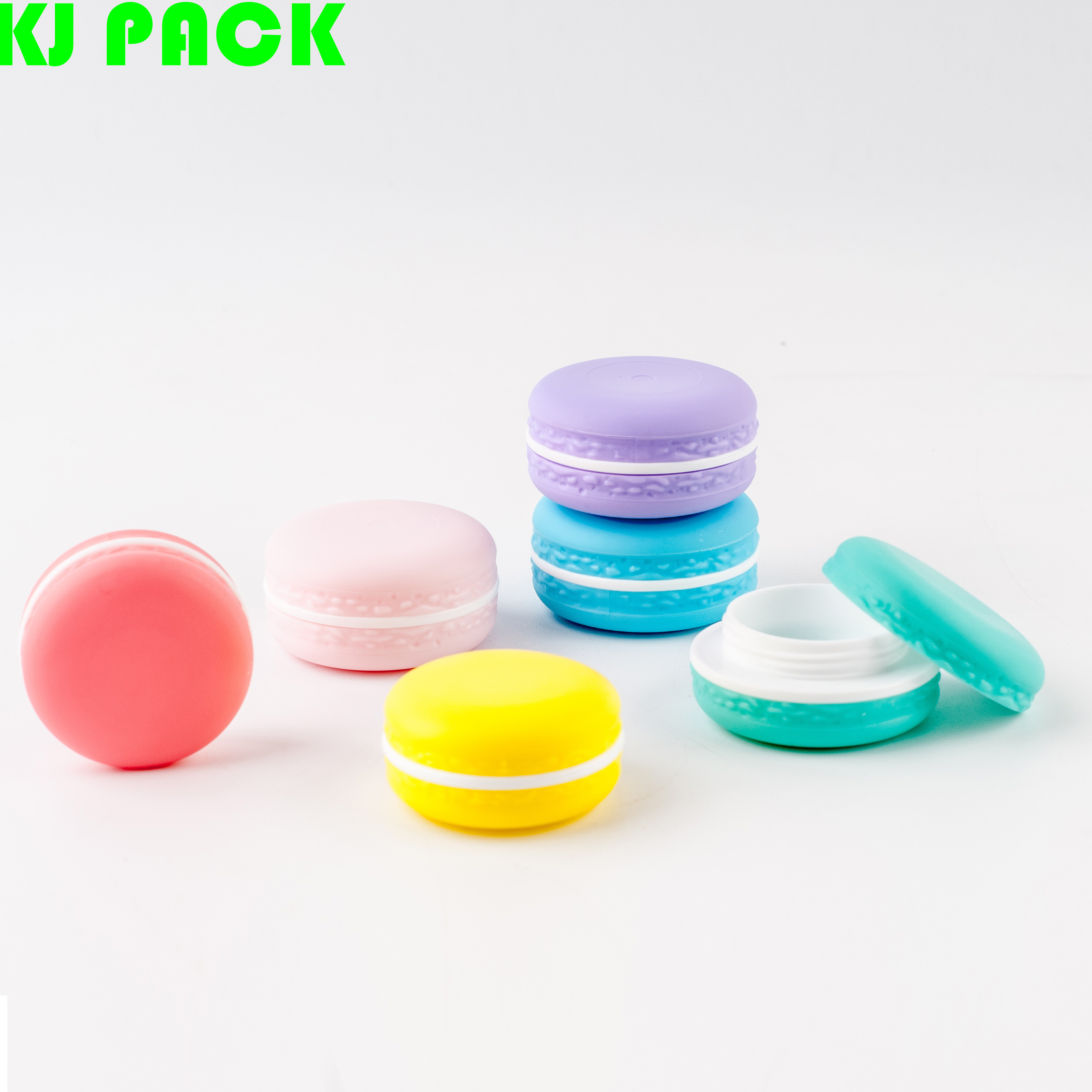 New Empty 10g Plastic Macaron Shape Pot Jars Cosmetic Containers,Macarons Shaped Lip Balm Jar