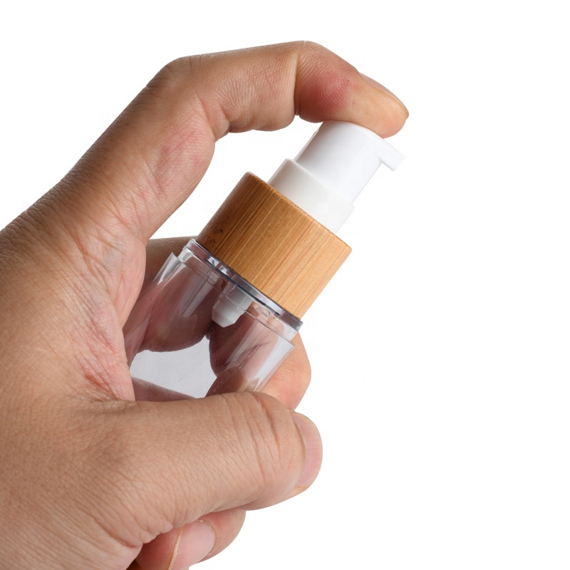 New Empty Cosmetic Emulsion Containers 30ml 50ml 100ml 120ml Bamboo Airless Lotion Pump Bottles