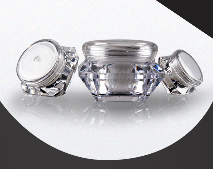 New Empty Natural PP Plastic Travel Size Container diamond shape 5 gram jar