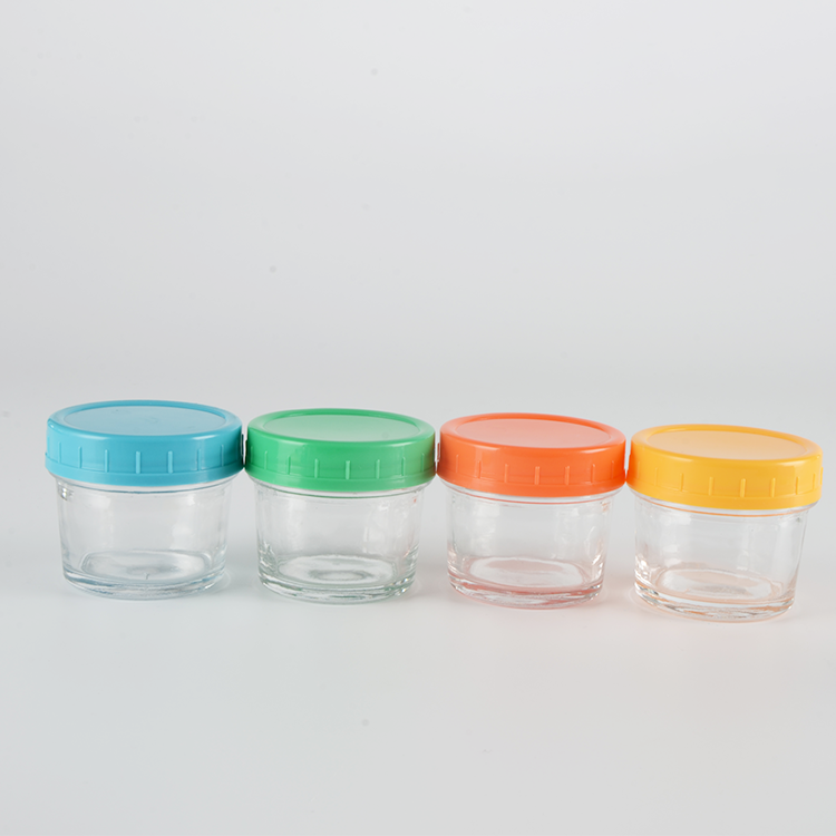 New Factory Sell 4 OZ Glass Food Baby Storage container Jar With Plastic Lid