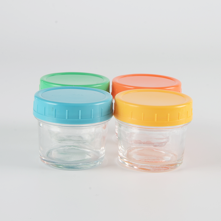 New Factory Sell 4 OZ Glass Food Baby Storage container Jar With Plastic Lid
