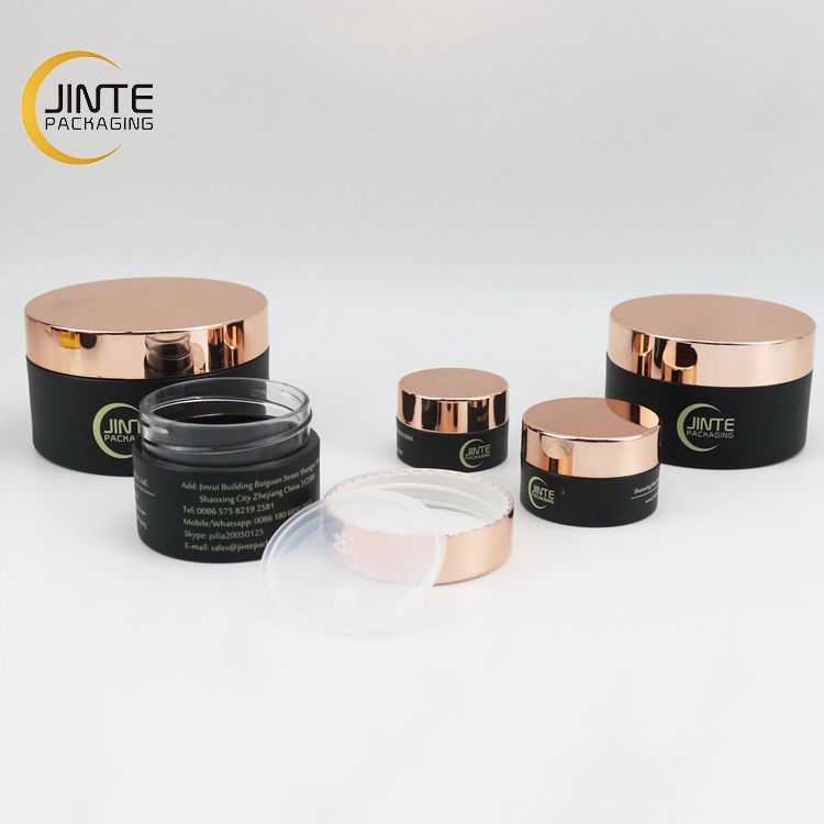 New Fashion 5g 15g 30g 50g PETG Matte Black Plastic Cosmetic Jar