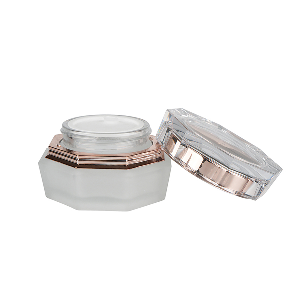 New Fashion Best price Silk Printing 30g Frosted White Glass Cosmetic Jar With Gold Lid Skin Care